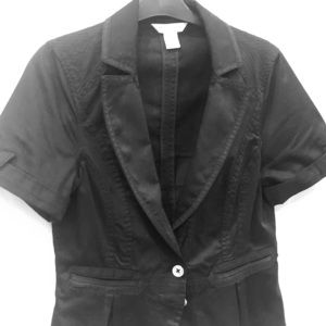 WHBM short sleeve black jacket with details Sz6